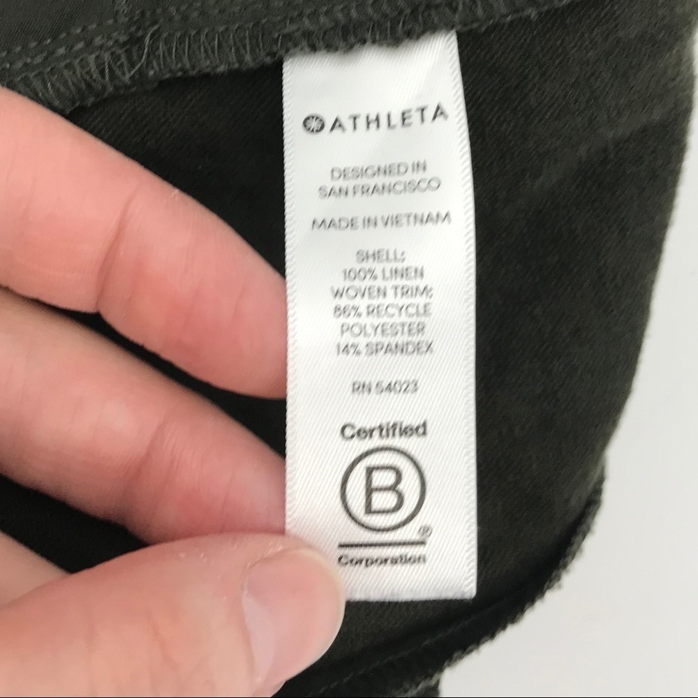 Athleta Cabo Linen 8” Shorts Olive Green 0 - Picture 8 of 10